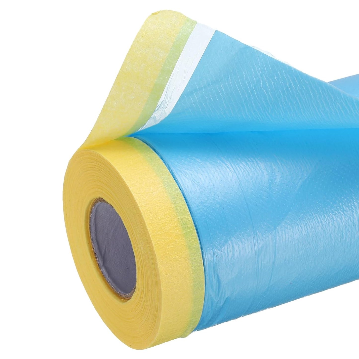 uxcell Pre-Taped Masking Film, 4.9ft x 82ft Plastic Paint Drop Cloth with Medium-Tack Painters Tape for Painting Spraying Protection Blue Film 3Pcs