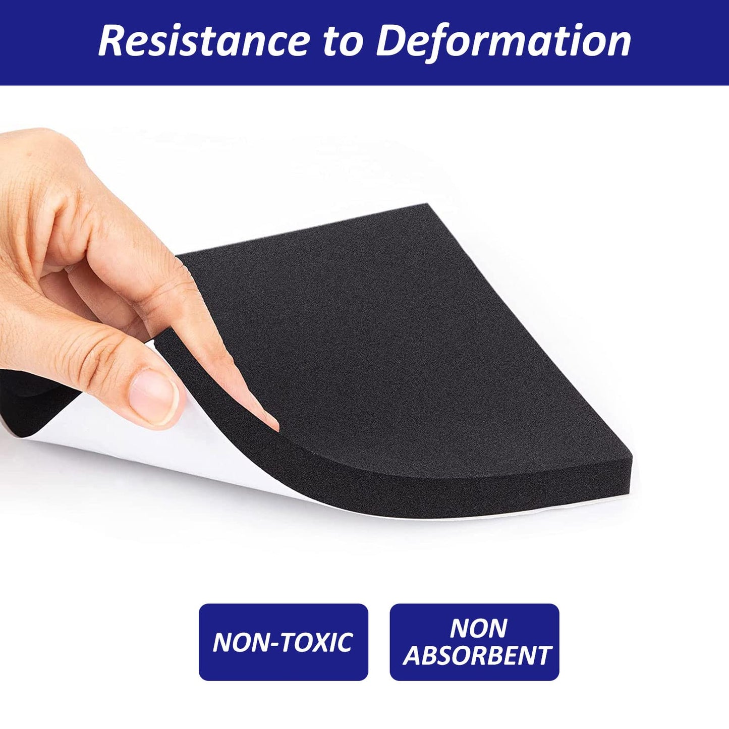 Foam Padding Sheets with Adhesive Backing - 1/2" Thick Self Stick Neoprene Insulation Foam,1/2 Inch Thick X 4 Inch Long X 4 Inch Wide - 4Pcs