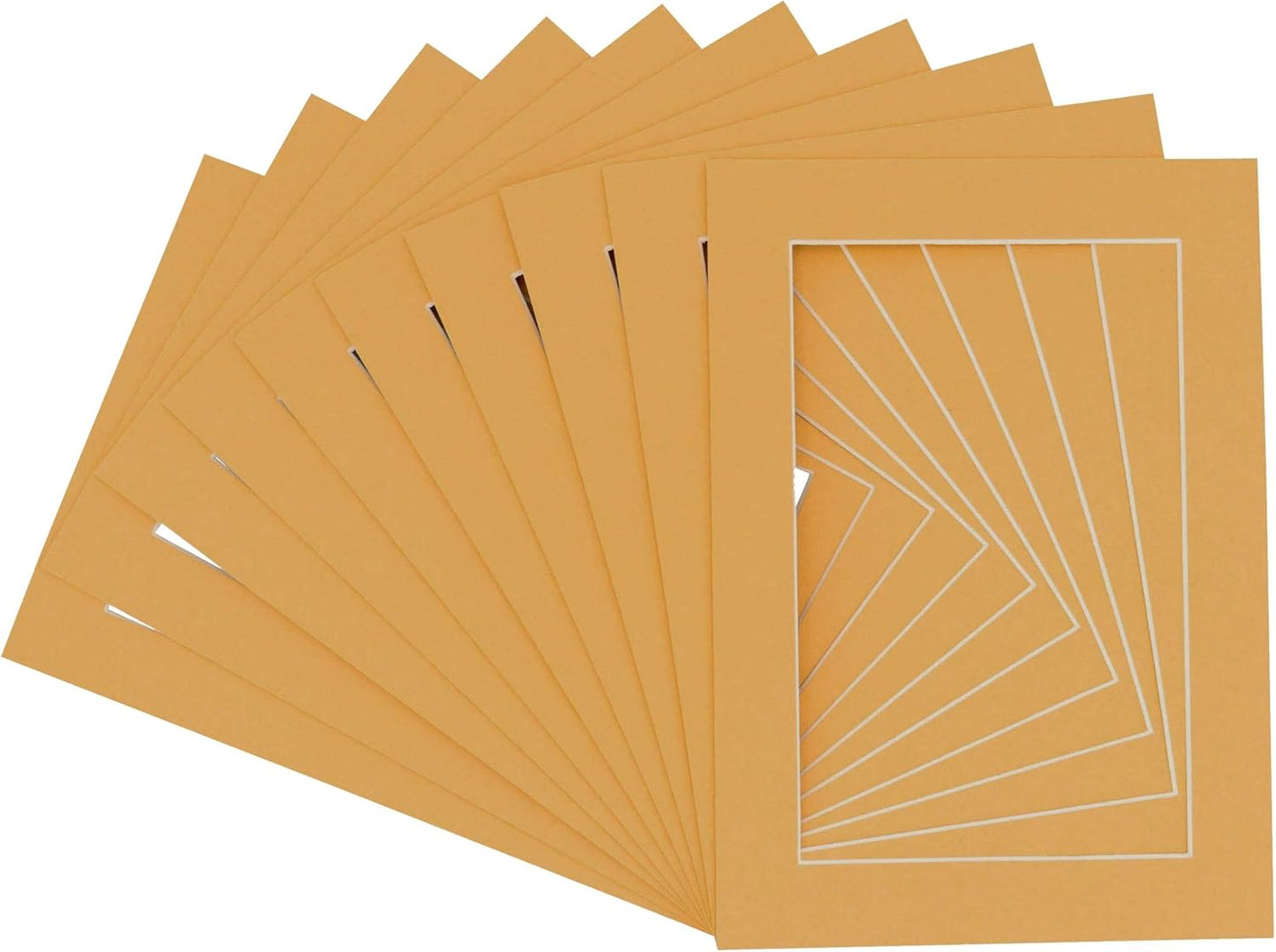 Pack of 25 Acid Free 11x14 Mats Bevel Cut for 8.5x11 Photos - Topaz Orange Precut Matboards For Pictures, Photos, Framing - 4-ply Thickness