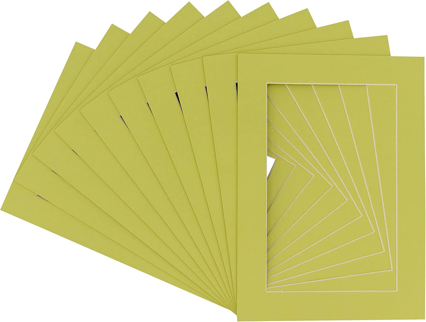 11x14 Mat for 8.5x11 Photo - Precut Pistachio Green Picture Matboard for Frames 11 x 14 Inches - Bevel Cut to Display Art 8.5 x 11 Inches - Acid Free Pack of 10 MATS with Backing Boards & Clear Bags