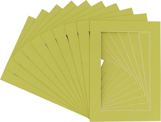 5x7 Mat for 8.5x11 Frame - Precut Mat Board Acid-Free Show Kit with Backing Board, and Clear Bags Pistachio Green 5x7 Photo Matte For a 8.5x11 Picture Frame Matboard for Framing, Pack of 25 Mats