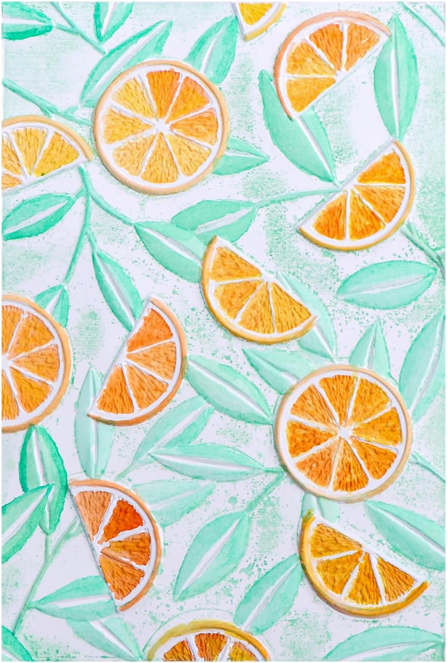 BAOFALI 3D Embossing Folders Lemon Textured for Card Making,Embossing Template Paper Card Embossing Stencil for DIY Scrapbooking Photo Album Card Paper Craft Decoration 6.3" L x 4.5" W