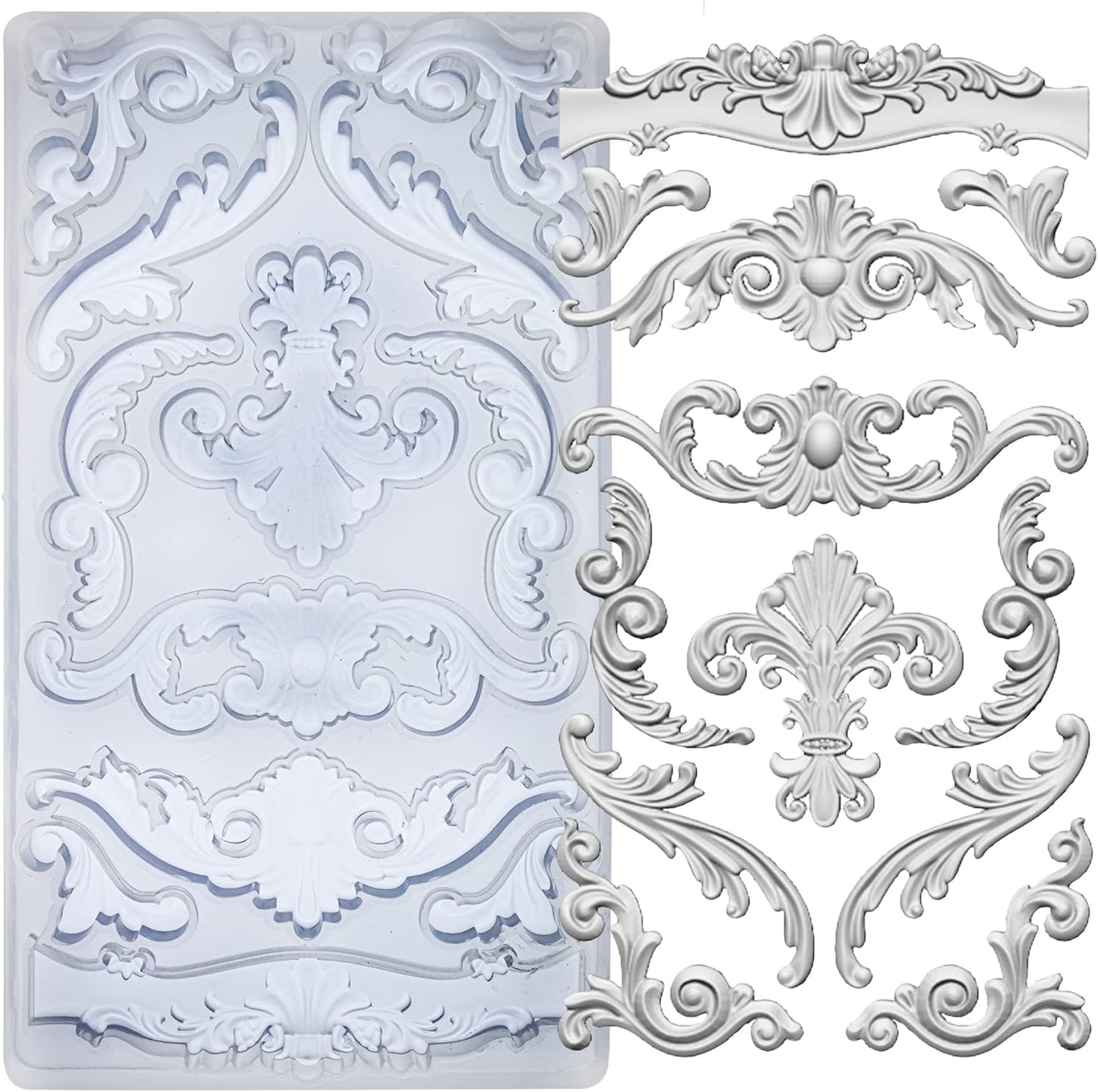 Scrollworks Mold for Polyclay Air Dry Clay Plaster