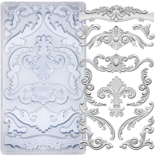Scrollworks Mold for Polyclay Air Dry Clay Plaster