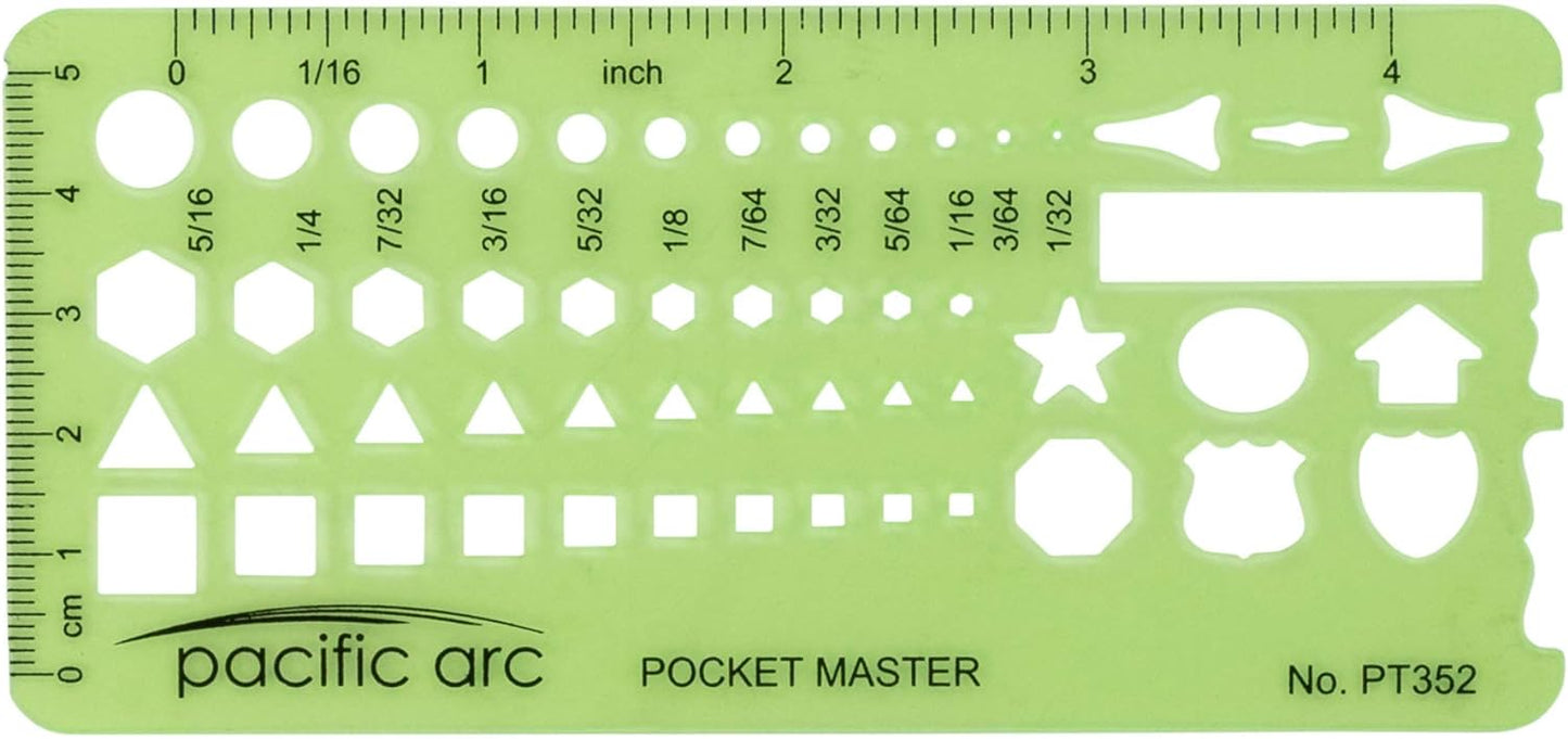 Pacific Arc Pocket Master Template Guide, Featuring Perfect Circles, Hexagons, Triangles, and Squares