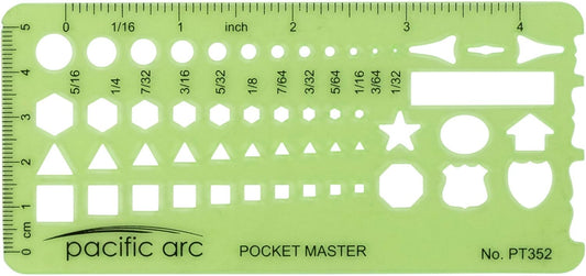 Pacific Arc Pocket Master Template Guide, Featuring Perfect Circles, Hexagons, Triangles, and Squares