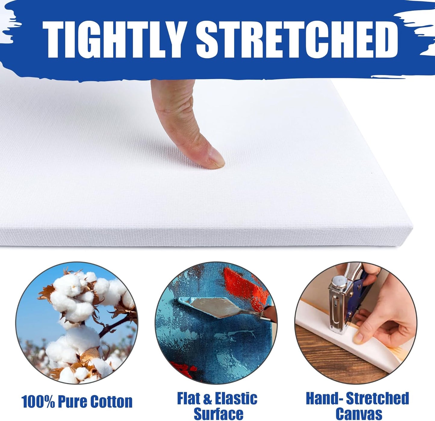 32 Packs Professional Stretched Canvas for Painting, Blank Canvas Art with 5 * 7in, 9 * 12in, 11 * 14in, Value Pack for Acrylic, Oil, Acrylic Pouring