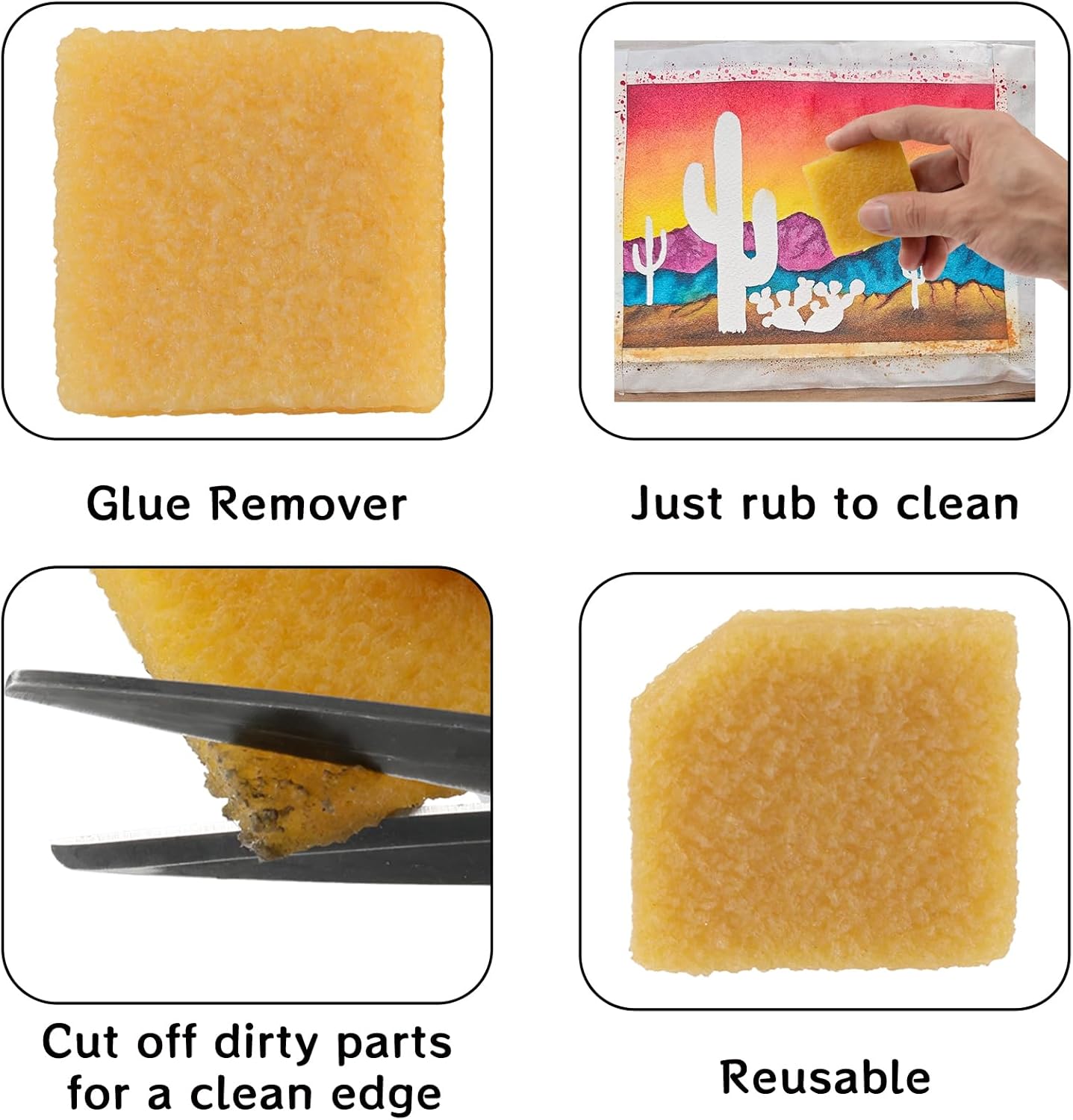 2pcs Glue and Residue Eraser Rubber Cement Cleaner for Removing Adhesive and Residues from Paper Plastic and More