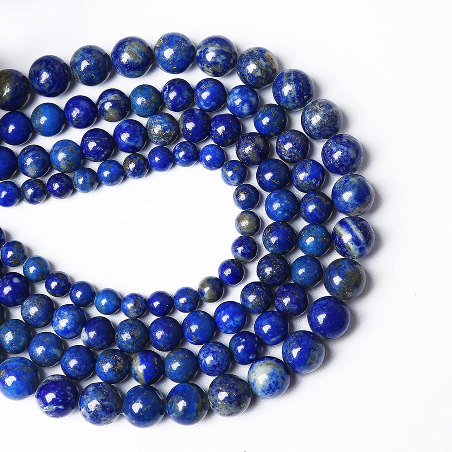 8mm 90PCS AAA+ Natural Lapis Lazuli Gemstone Beads Round Loose Stone Beads for Jewelry Making DIY Bracelets Necklace Earrings 32" 2 Strands