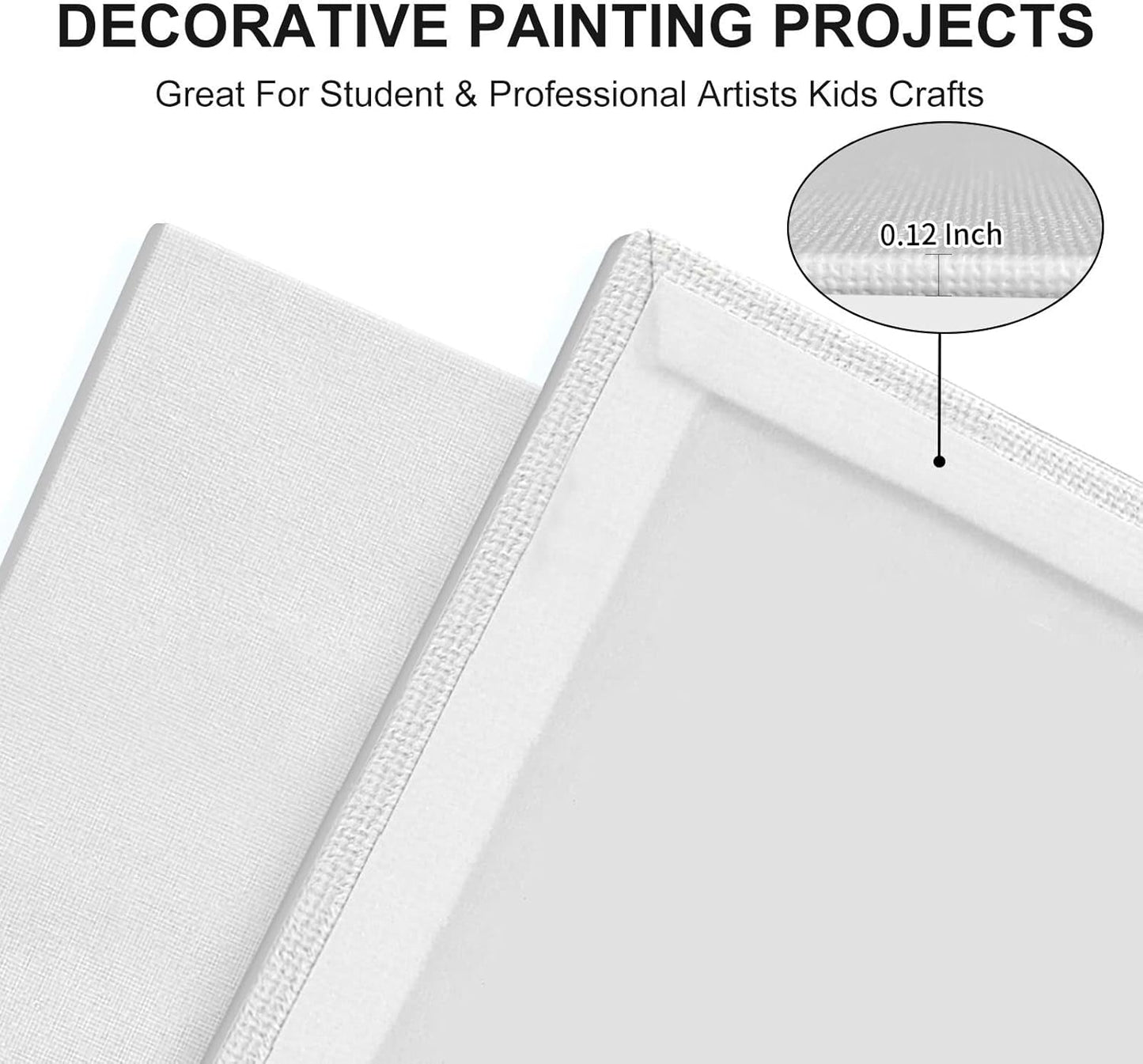 Canvas Panels 11x14 Inch 12-Pack, 10 oz Primed 100% Cotton Canvases for Painting, White Blank Flat Canvas Boards for Oil Acrylics Watercolor Tempera Paints