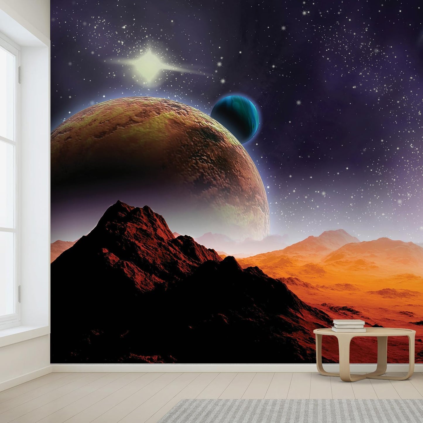 wall26 Peering into a Vibrantly Colored Space Wall Mural, Removable Sticker, Home Decor - 96x144 inches