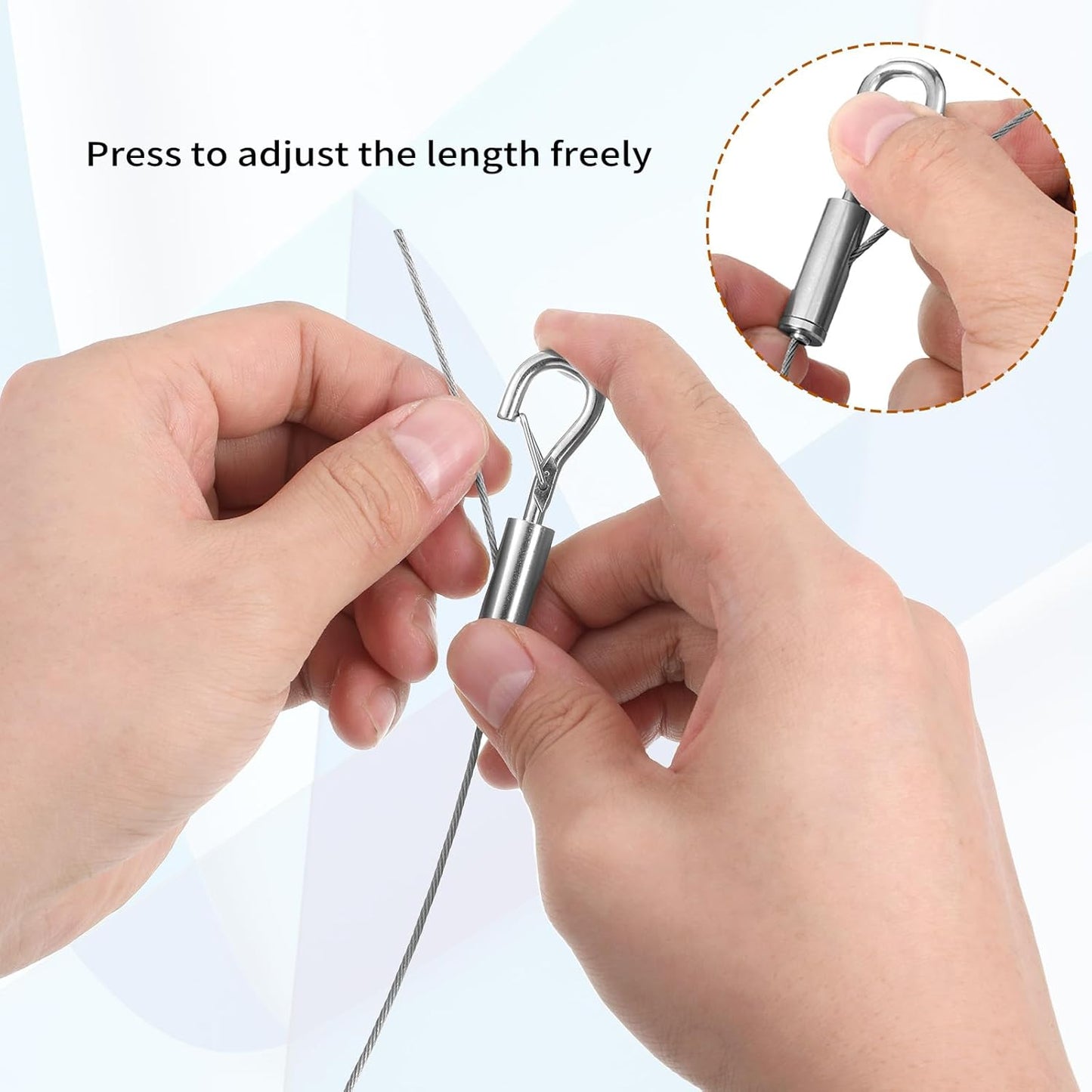 2 Pcs Heavy Duty Picture Hanging Wire Kit Adjustable Stainless Steel Wire Rope 1.5m x1.5mm Picture Frame Hang Kit with Hooks Heavy Duty Hardware Hold Up to 66lbs for Hanging Artwork Mirrors Painting