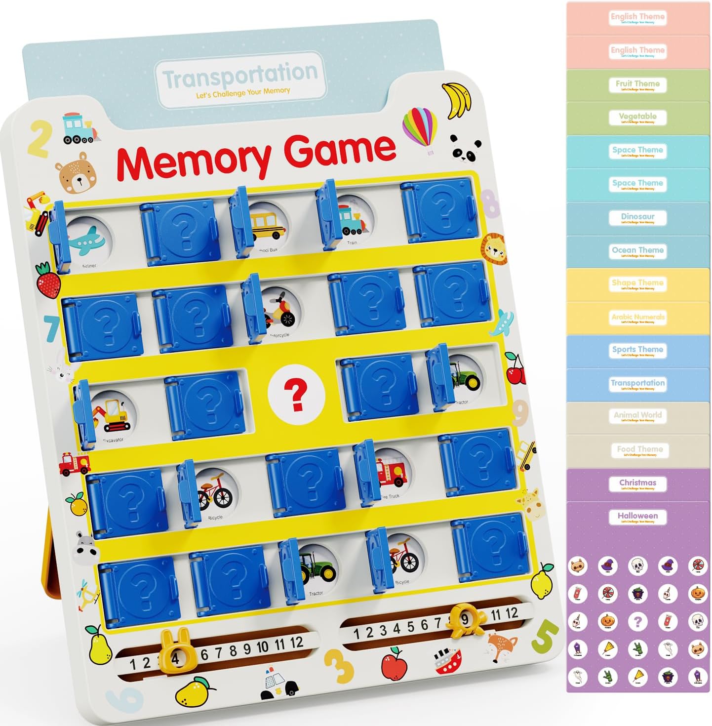 Matching Memory Game for Kids Ages 3 4 5 6 7 8 9, 8 Double-Sided Cards Board Games Toddler Travel Toys for 3-8 Years Old Boys Girls, Road Trip Essentials Airplane Car Activity Christmas Birthday Gifts
