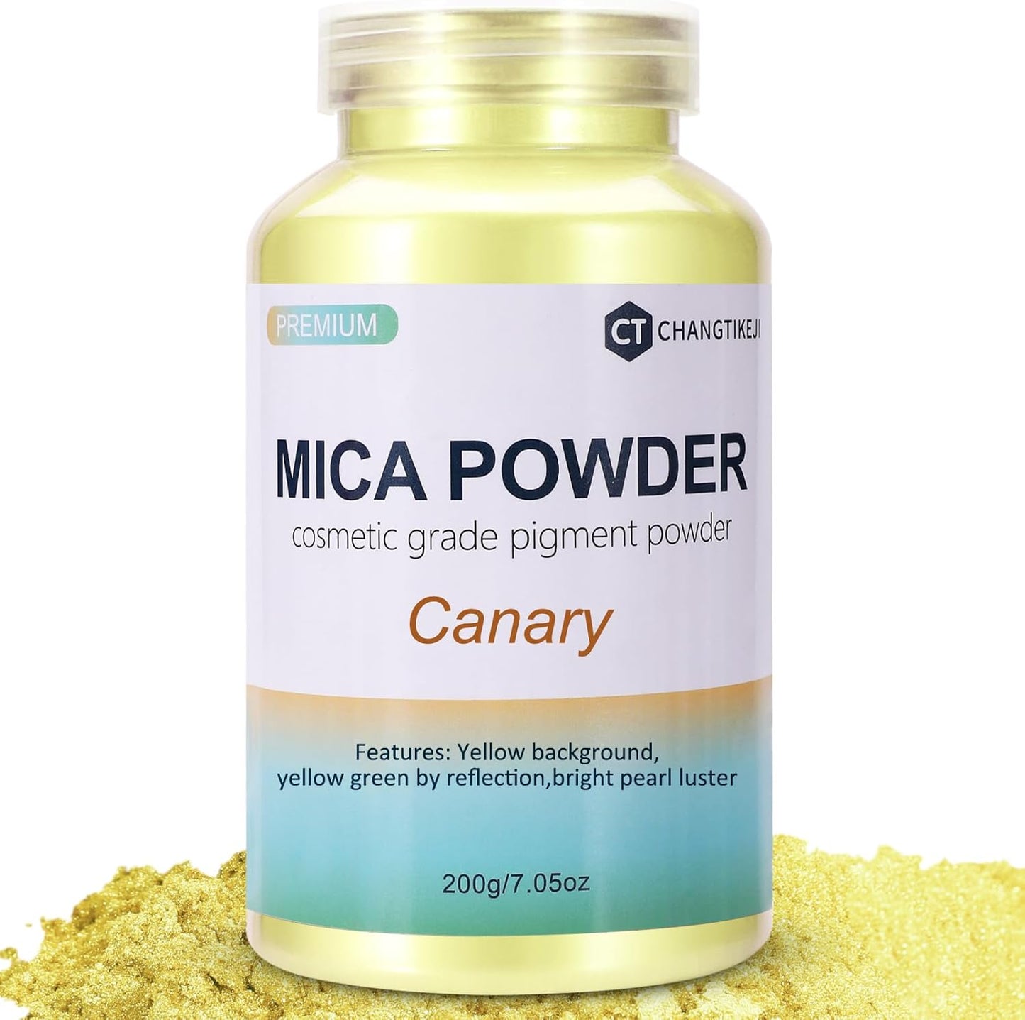 Mica Powder,7.05OZ（200g）,Canary Mica Powder Pigment for Epoxy Resin，Lip Gloss，Car Paint，Dye，Soap Making，Nail Polish,Epoxy Resin,Candle Making,Bath Bombs