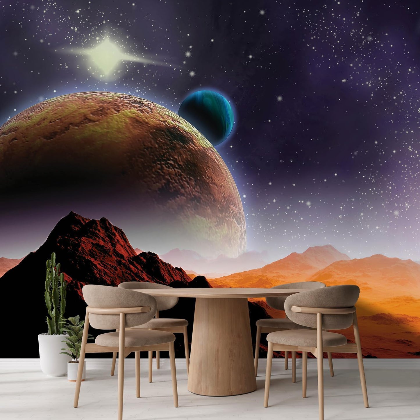 wall26 Wall Sticker/Wall Mural Peering into a Vibrantly Colored Space, Not Peel and Stick, Non-Woven Wallpaper Decorative for Bedroom, Living Room, Office - 132x192 inches