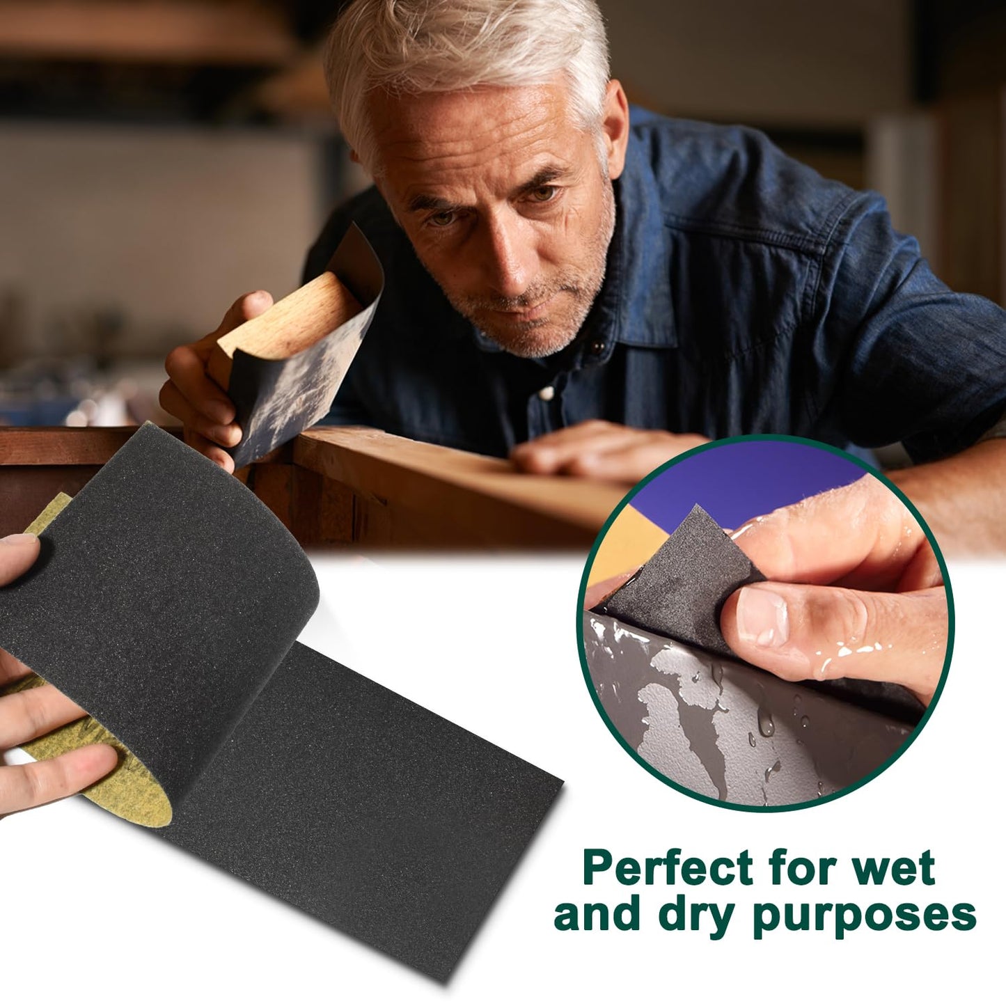 20PCS Sand Paper 80 Grit Sandpaper Sheets, 9 x 3.6 Inch Wet Dry Sandpaper Sheets, Sand Paper for Metal, Wood Furniture, Automotive and Crafts