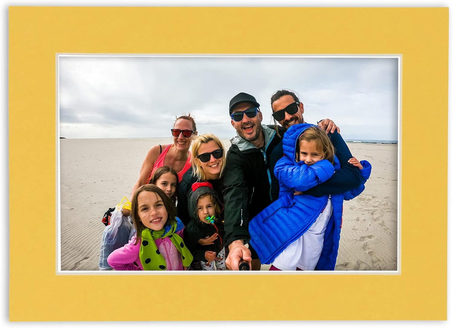 Pack of Ten Acid Free 11x14 Mats Bevel Cut for 8.5x11 Photos - Chamois Yellow Precut Matboards With Backing Boards and Self Seal Photo Mat Bags For Pictures, Photos, Framing - 4-ply Thickness