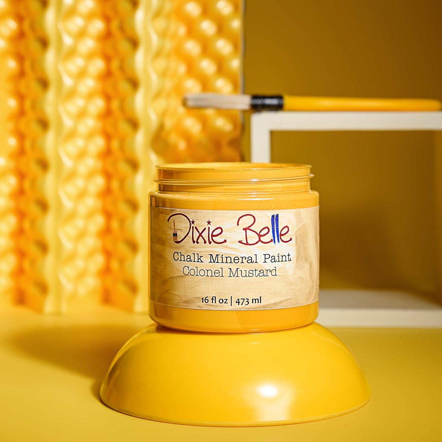 Dixie Belle Paint Company Chalk Finish Furniture Paint - Colonel Mustard (1 Gallon - 128oz) - Matte Retro Yellow Chic Chalk Mineral DIY Furniture Paint