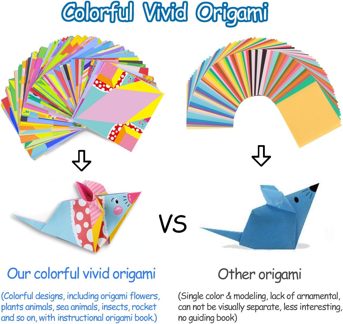 hapray Origami Kit for Kids Ages 5-8 8-12, with Guiding Book, 152 Paper with 72 Patterns, DIY Art and Craft Projects, Beginners Children's Day Gift Boy Girl