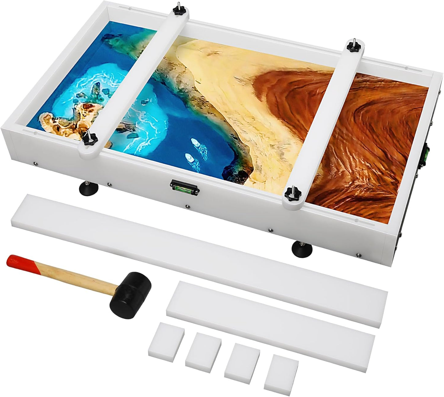 Large Reusable Epoxy Resin Mold 24×14×3 Adjustable Clamping System – Ideal Resin Molds for Coffee Tables, Trays, Cutting Boards & DIY Projects