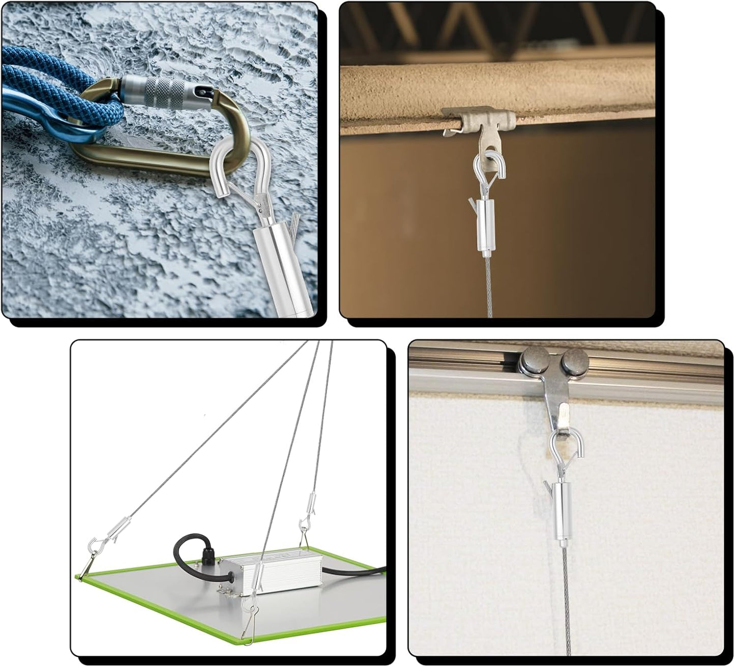 Picture Hanging Wire Adjustable Wire for Hanging Heavy Mirror 5m x 2mm Mirror Frame Hangings Kit with D Ring 4 Expansion Screws 4 Pcs Screws Self Tapping Eye Heavy Duty Stainless Steel Rope for Lamps