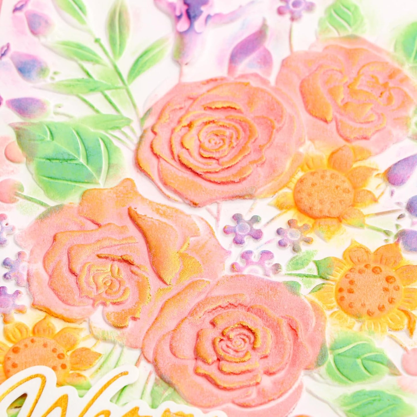 BAOFALI 3D Embossing Folder for Card Making,Rose Garden Clear Plastic Texture Fades Embossing Folder Template for Scrapbooking and Other Paper Craft Album Stamps DIY Decoration 6.3" L x 4.5" W