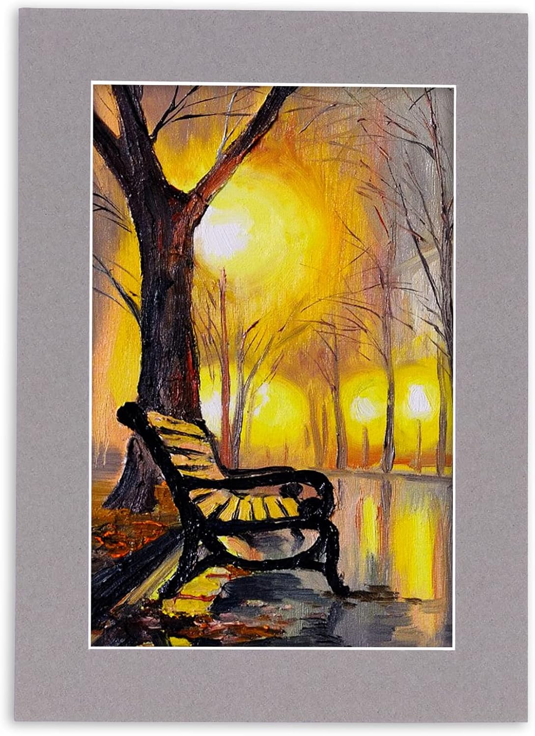 8x10 Mat Bevel Cut for 5.5x8.5 Photos - Acid Free Charcoal Grey Precut Matboard With Backing Board and Crystal Clear, Self Seal Photo Mat Bag - For Pictures, Photos, Framing - 4-ply Thickness