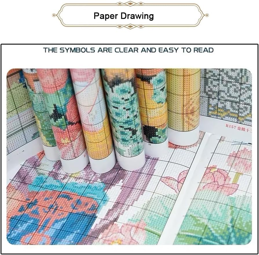 Threadhaven Cross-Stitch Kit 14CT Aida Counted Embroidery Complete Set with Fabric, Threads, Needles & Chart-Premium Beautiful Girls Design for Adults & Beginners- Lilac Spirit 13.4''×13.4''