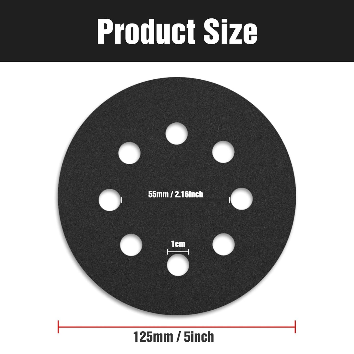 100 Pcs 5 inch Wet Dry Sanding Discs Grit 800 Hook and Loop 8 Hole Silicon Carbide Orbital Sander Sandpaper