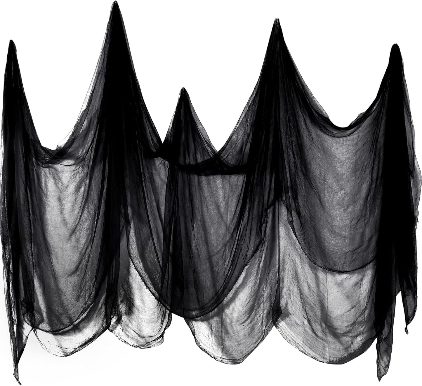 Boao Halloween Cheese cloth 85 x 394 Inch Black Cheesecloth Roll for Crafts Large Cotton Muslin Gauze Fabric for Halloween Outdoor & Indoor Spooky Decoration