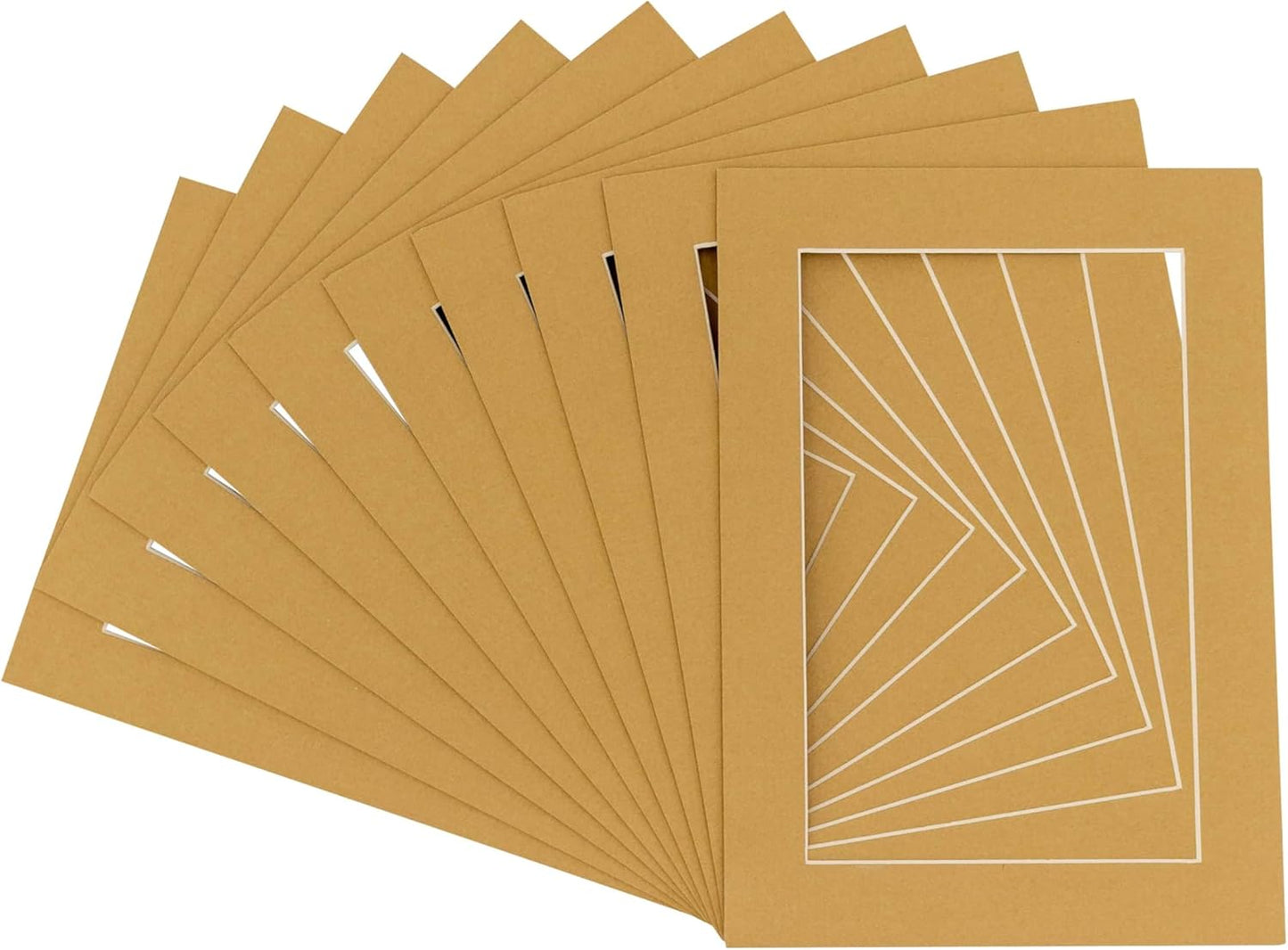 11x14 Mat for 8.5x11 Photo - Precut Rattan Beige Picture Matboard for Frames Measuring 11 x 14 Inches - Bevel Cut Matte to Display Art Measuring 8.5 x 11 Inches - Acid Free Pack of TEN MATS