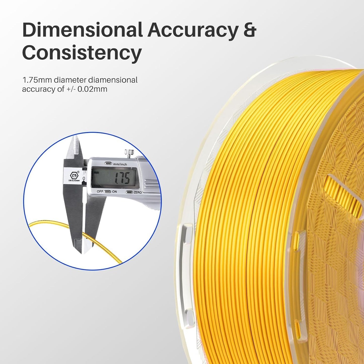 ELEGOO Silk PLA Filament 1.75mm Gold & Silver Grey 2KG, 3D Printer Filament Dimensional Accuracy +/- 0.02mm, 2 Pack 1kg Spool(2.2lbs) 3D Printing Filament Fits for Most FDM 3D Printers