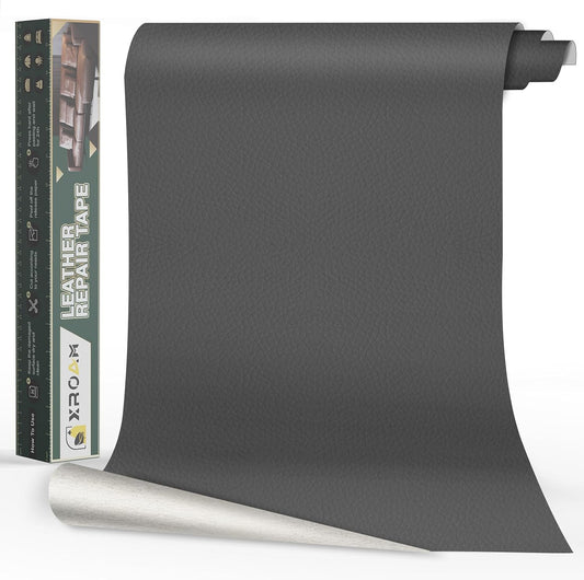 Leather Repair Tape, 16x79 inch Leather Patches for Furniture, Self Adhesive Leather Repair Patch for Sofas, Couches, Leather Covers, Seats, Chairs, Vinyl Repair Tape Dark Gray