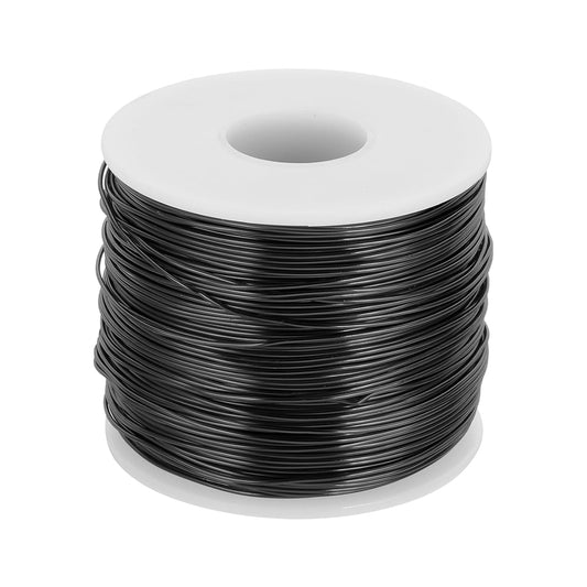 MECCANIXITY 18 Gauge Anodized Aluminum Craft Wire Bendable Bonsai Training Wire 492 Feet 1mm for Sculpting Crafts Wreath Floral Beading Jewelry Making, Black