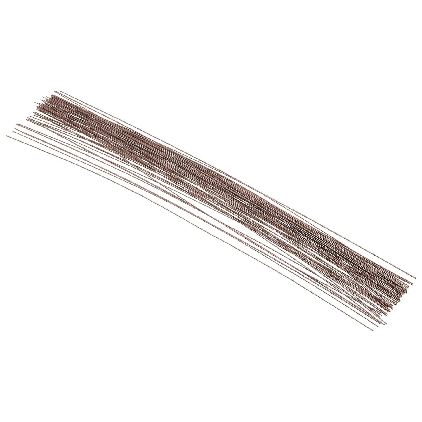 PATIKIL 24 Gauge 16" Floral Stem Wire, 100 Pcs Paper Wrapped Iron Artificial Flower Stem Accessories for DIY Bouquet Stem and Craft Decoration, Brown
