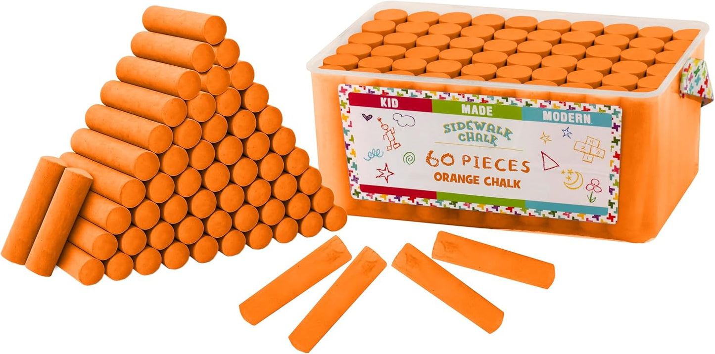 Kid Made Modern 60 Count Pack of Sidewalk Chalk – Orange