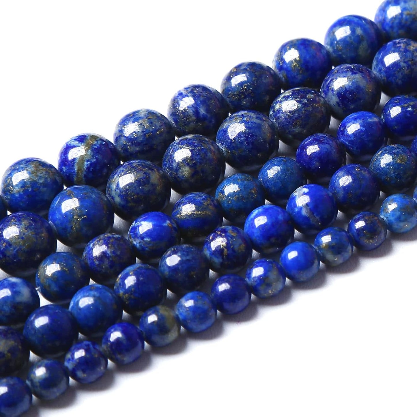 8mm 90PCS AAA+ Natural Lapis Lazuli Gemstone Beads Round Loose Stone Beads for Jewelry Making DIY Bracelets Necklace Earrings 32" 2 Strands
