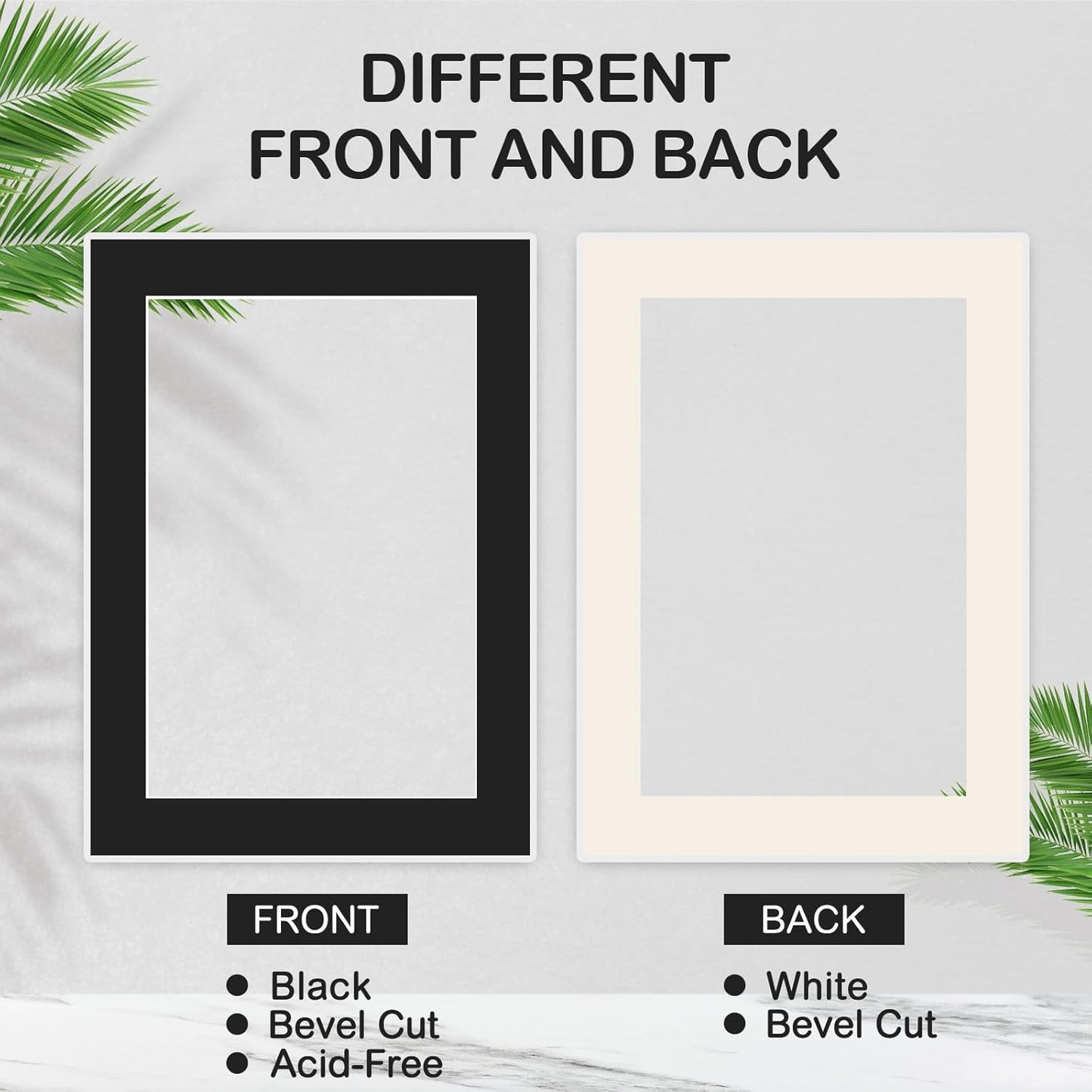 Prudiut 15 Pack 5x7 Black Picture Mats, Frame Mattes for 4x6 Pictures Display Photo Frame Mat Core Bevel Cut Mat Board Show Kit for Photos, Prints, Artworks