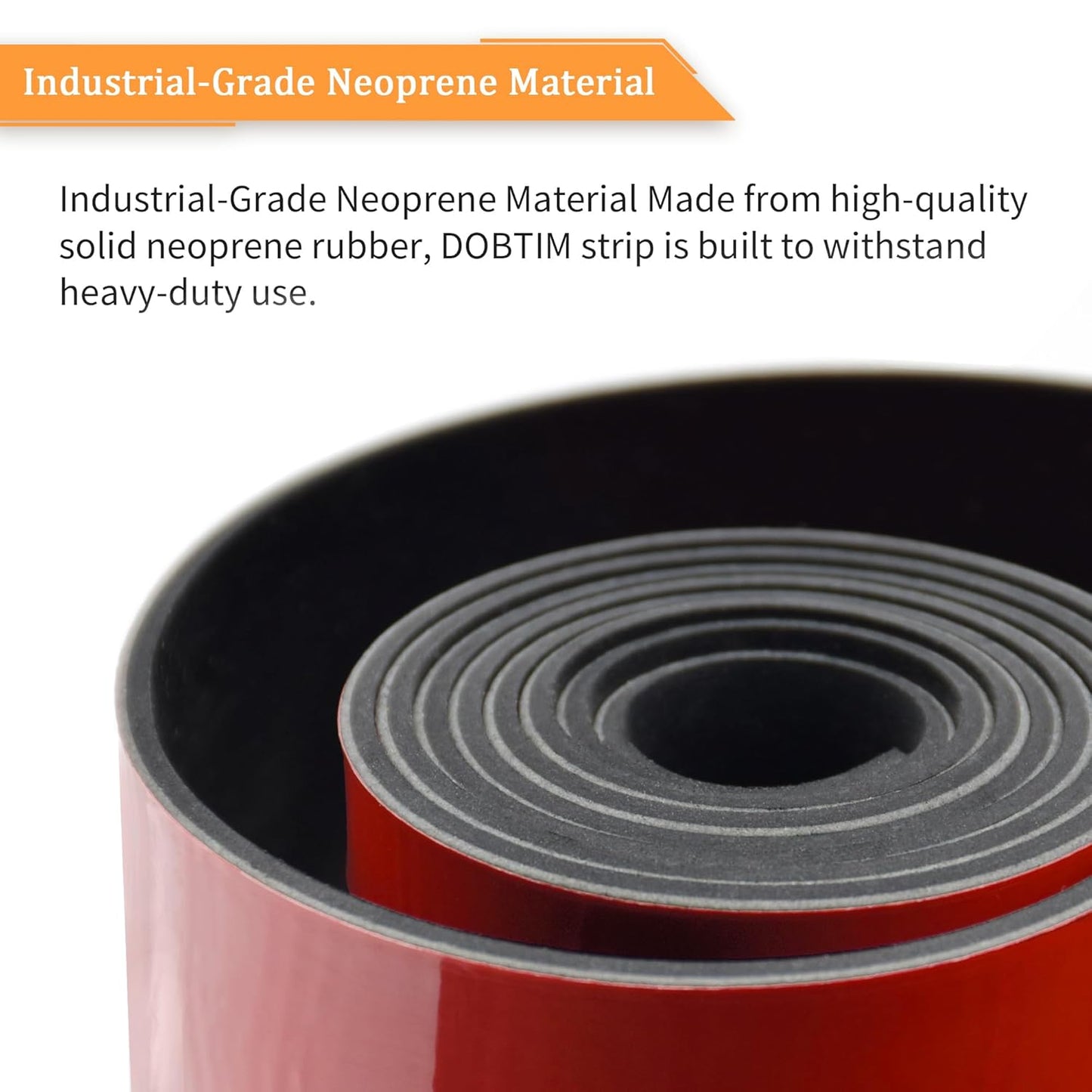 DOBTIM Solid Neoprene Rubber Strips with Adhesive Backing 1/8 (.125)" Thick x 4" Wide x 10' Long, Self Adhesive Rubber Sheets, Rolls & Strips for DIY Gaskets Crafts Pads Seals Warehouse Flooring