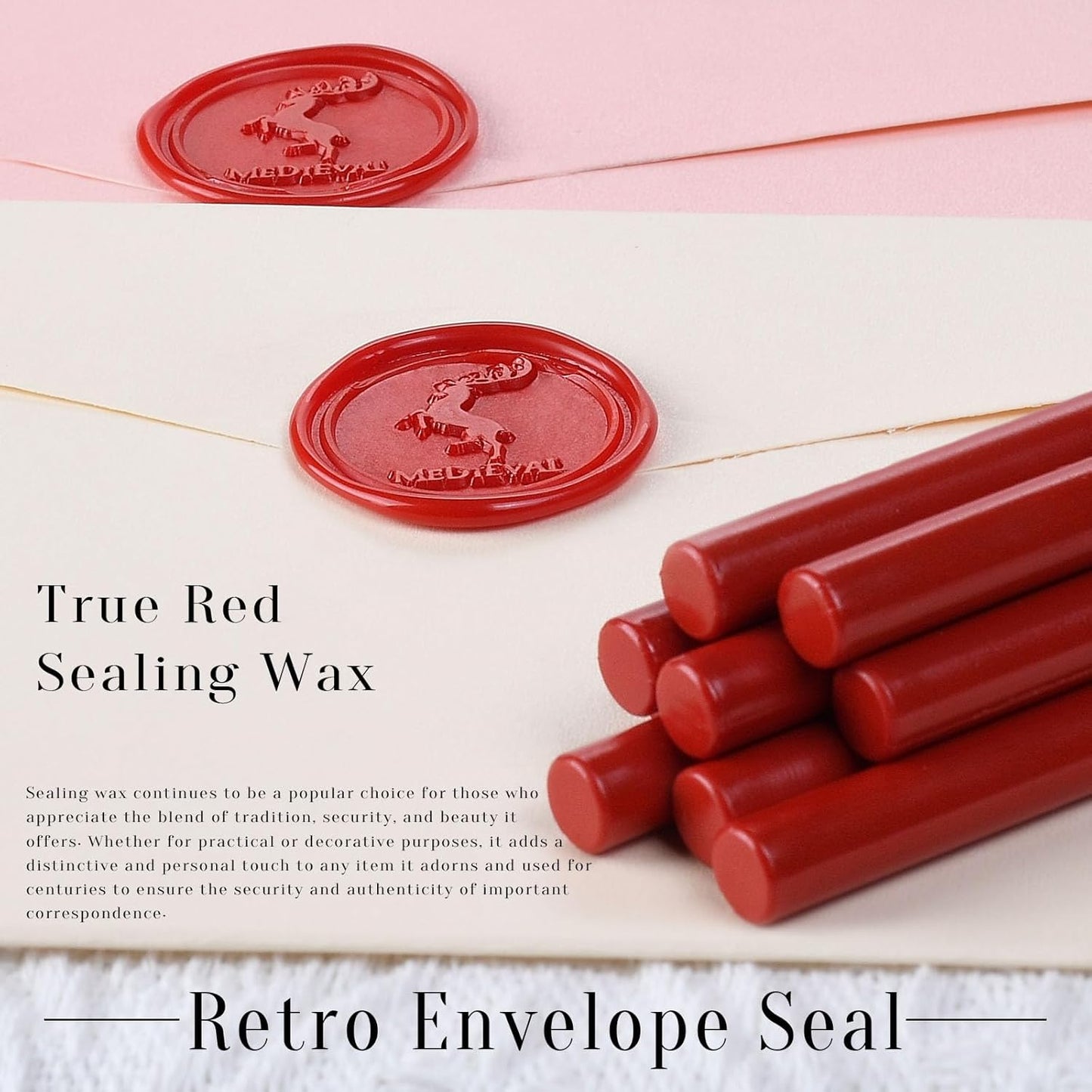 Envelope Sealing Wax Seal Sticks for Mini Glue Gun, Pack of 16 in Red
