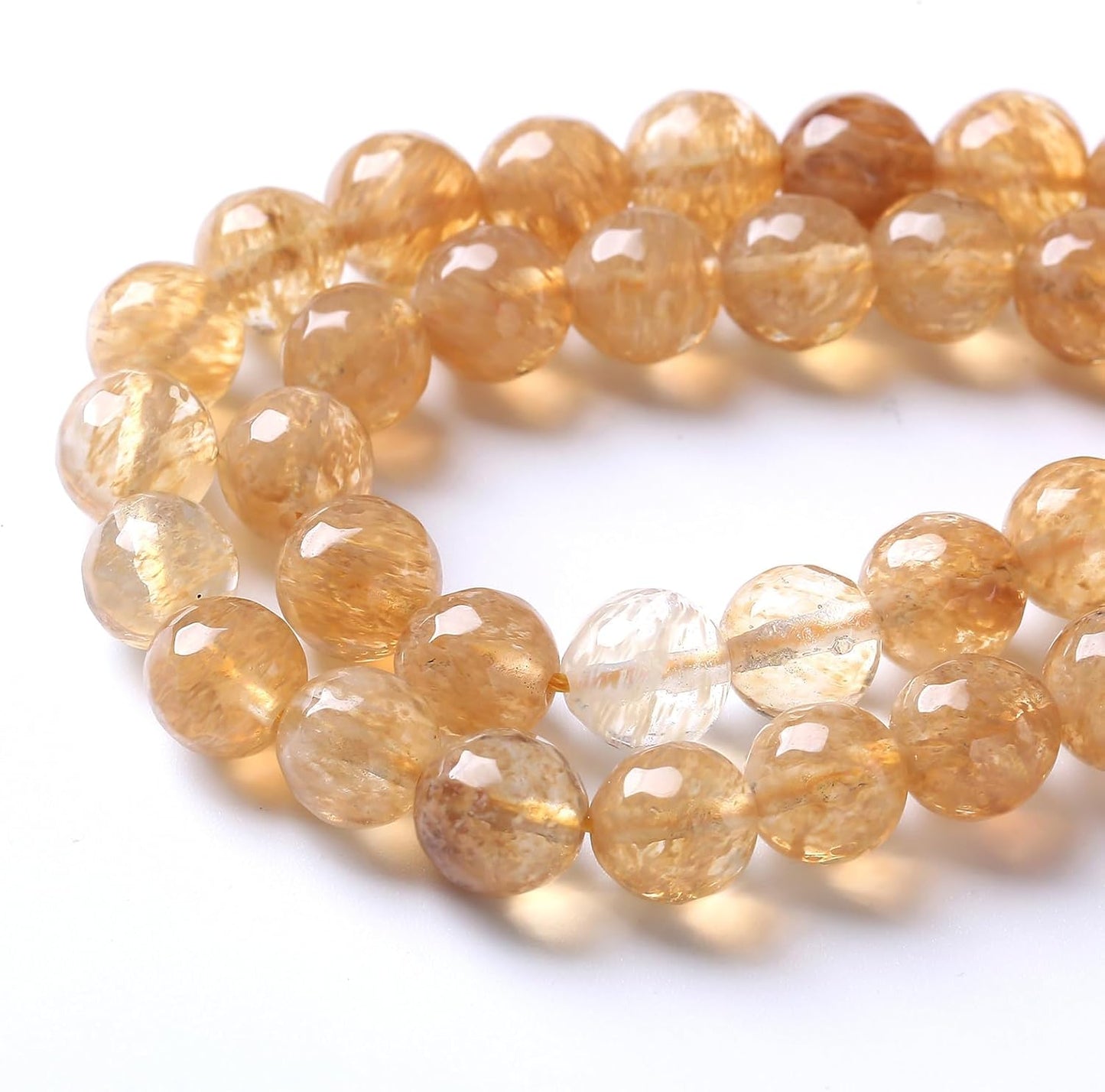 32pcs 12mm Natural Faceted Tea Watermenlon Jade Stone Beads for Jewelry Making Energy Healing Beads DIY Bracelet Necklace Accessories 15" (12mm, Faceted Tea Yellow Jade)