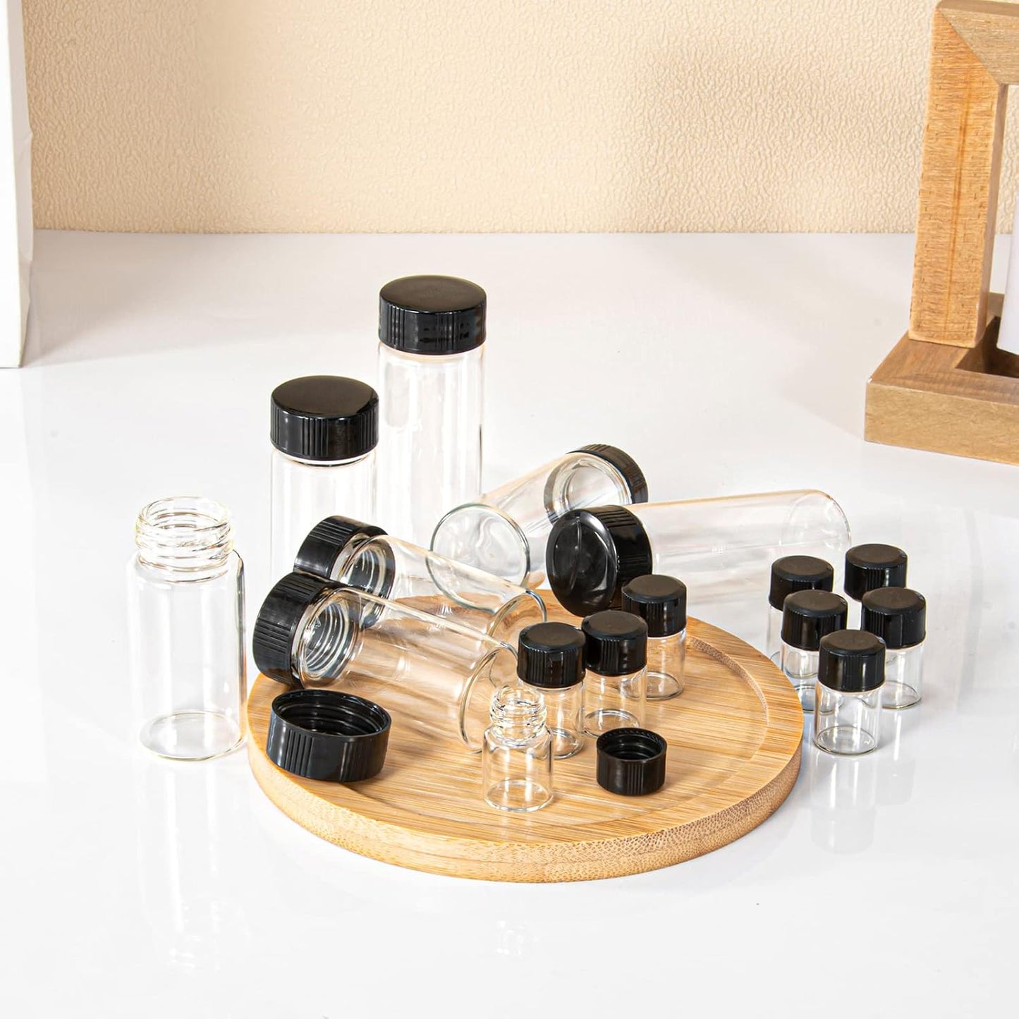 4ml Clear Small Glass Vials 100pcs with Screw Caps(100pcs)