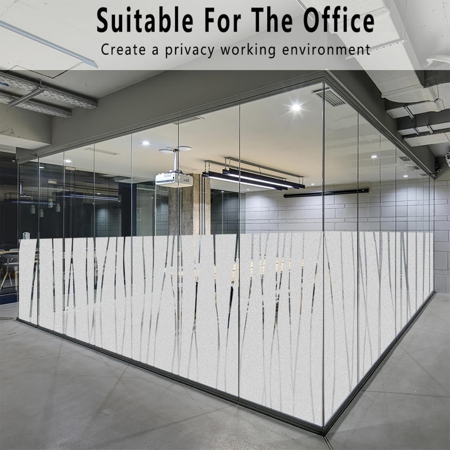 Finnez Window Privacy Film Decorative Frosted Window Cling Privacy Film for Glass, Non-Adhesive Heat Anti-UV for Home Office Living Room, Irregular Stripe Patterns, 29.5 x 118.1 Inches