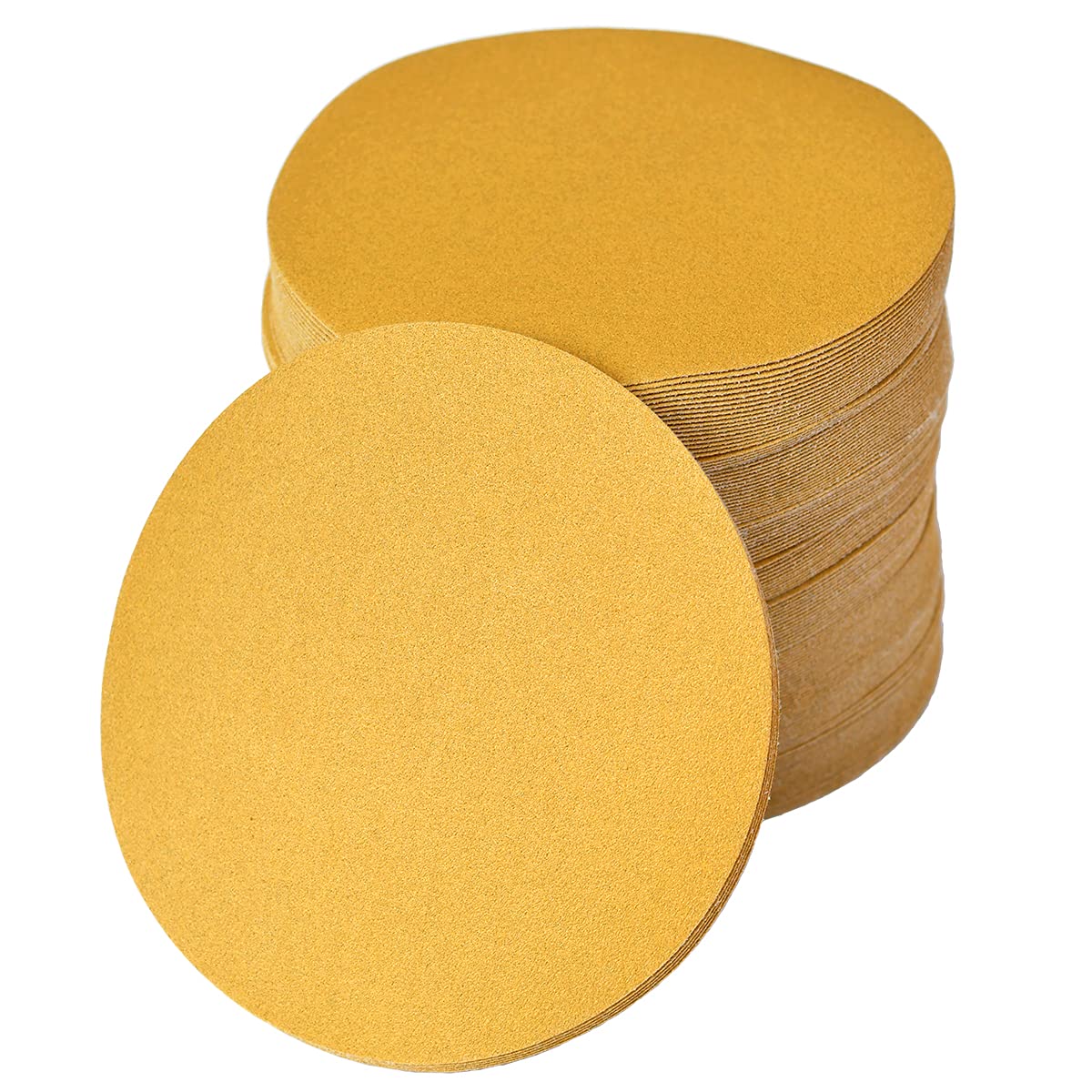 6-Inch No-Hole Hook and Loop Sanding Discs 150-Grit, Random Orbital Sandpaper for Automotive and Woodworking, 100-Pack