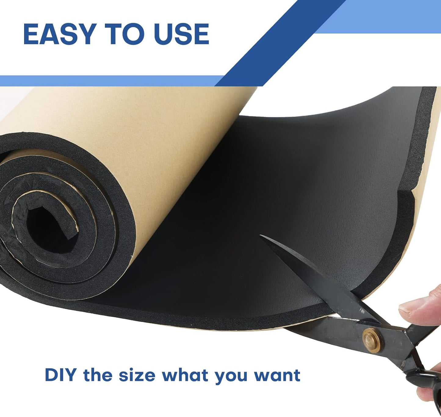 MYFULLY Sponge Neoprene Roll with Adhesive, Waterproof Foam Rubber Sheet Cut to Multiple Dimensions and Lengths for Shock Pad, Gaskets, DIY, Crafts (1/4" Thick x12 Wide x 54" Long)