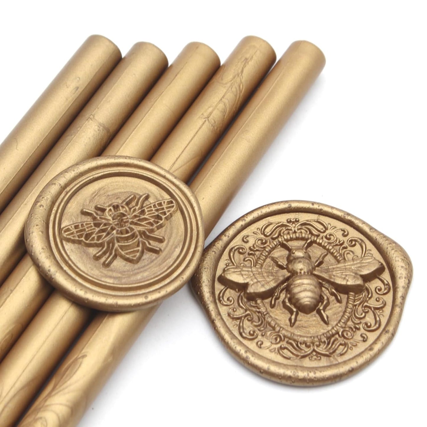 52pcs Antique Gold Wax Sealing Sticks, Andotopee Glue Gun Adhesive Seal Sticks for Stamp Seals, Premium Sealing Wax for Envelope Seals Wedding Invitation Craft Adhesive, Great Gift Ideas (Mini Size)