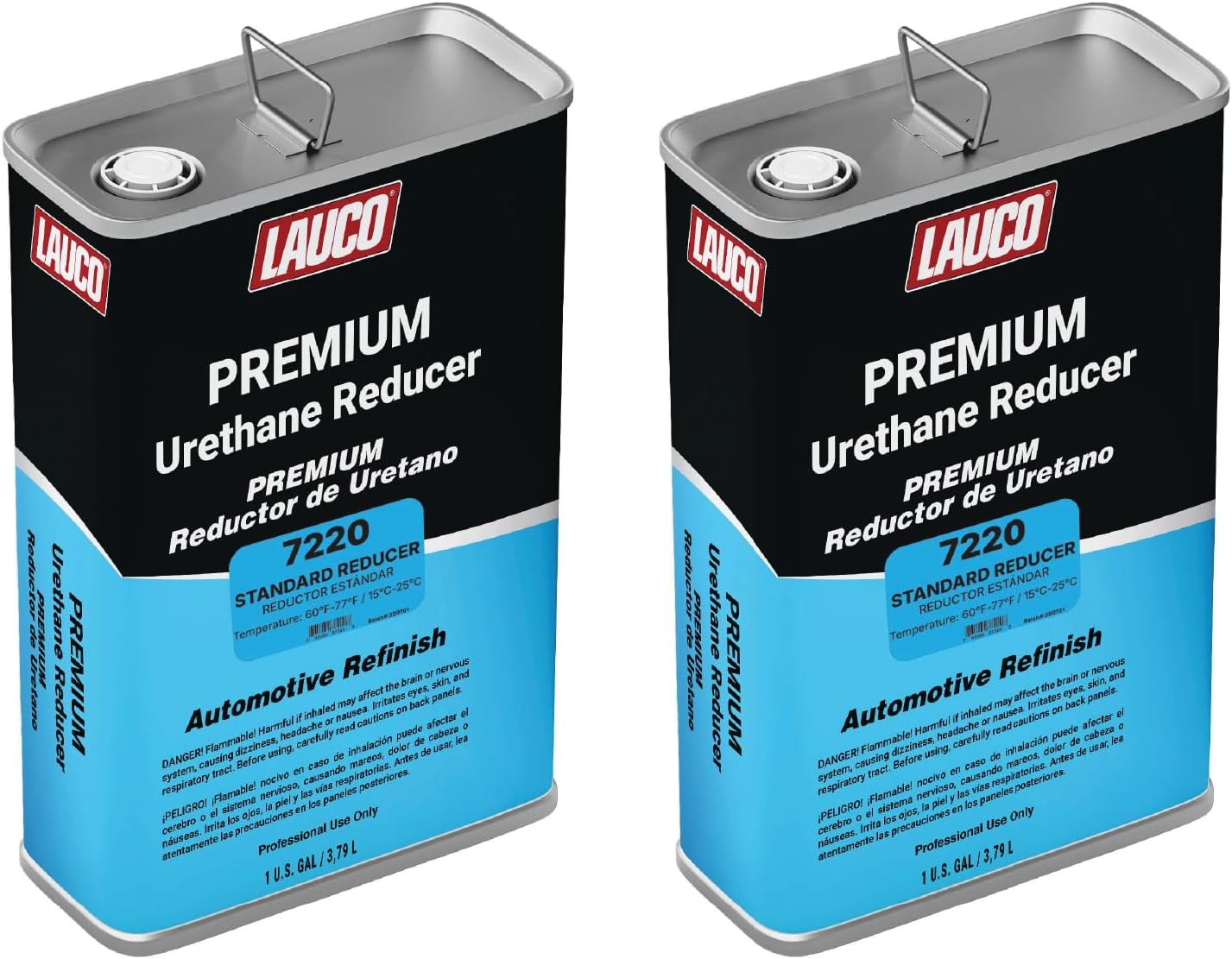 LAUCO Standard Urethane Grade Reducer (7220), 2 Gallons, 60°F - 77°F - For Automotive Paint and Industrial Paint Use - High Performance Automotive Grade