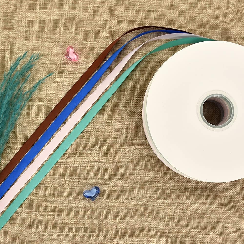 TONIFUL 3/8 Inch x 100yds Coffee Brown Color Satin Ribbon Thin Solid Fabric Ribbons Roll for Gift Wrapping Invitation Floral Hair Balloons Craft Party Wedding Decoration Valentine's Day Bouquet