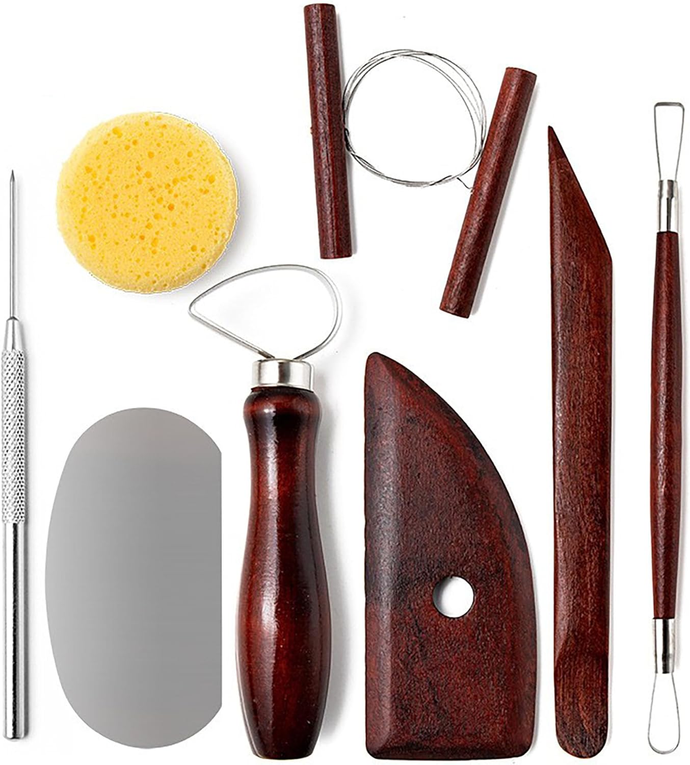 LINPHCEY 8-Piece Clay Sculpting Tools Set Perfect for Polymer Air Dry Modeling Clay Beginners & Professionals Ideal for DIY Pottery & Ceramics Tools for Clay Sculpey Sculpting & Crafting