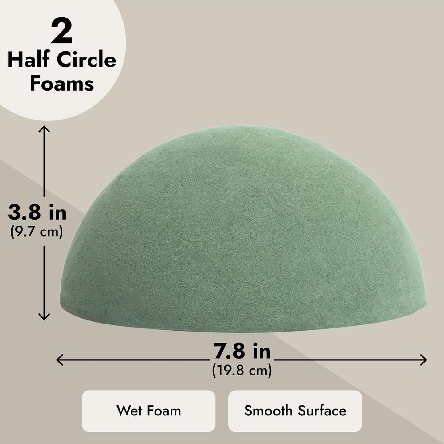 Bright Creations Flower Foam Round Half Balls - 7.8-Inch, 2-Pack - Sphere & Dome Shapes for Floral Arrangement & DIY Craft - Floral Foam Spheres